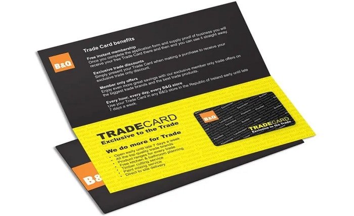 bandq trade card